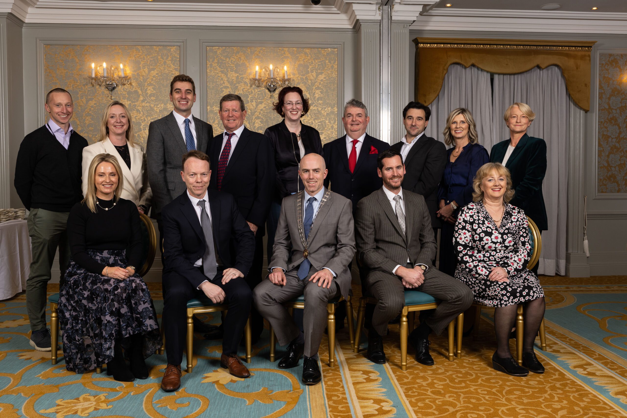 SLA Council Members 2024
Back Row (L to R), Cormac O’Regan, Louise Smith, Barry Kelleher, Seán F. Durcan (Treasurer), Joyce Good Hammond, Gerald A.J. O’Flynn, John Tait, Elaine O'Sullivan, Juli Rea 
Front Row (L to R) Catherine O'Callaghan (Hon. Secretary), Dermot Kelly (SLA President), John Fuller (Outgoing SLA President) Jonathan Lynam (Vice President) Gráinne Cuddihy (CPD Co-Ordinator) Photo By Darragh Kane Photography